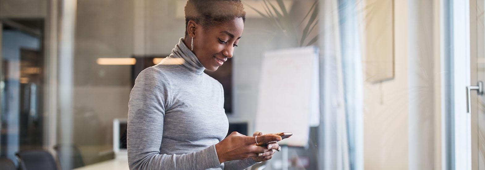 Woman looking at phone