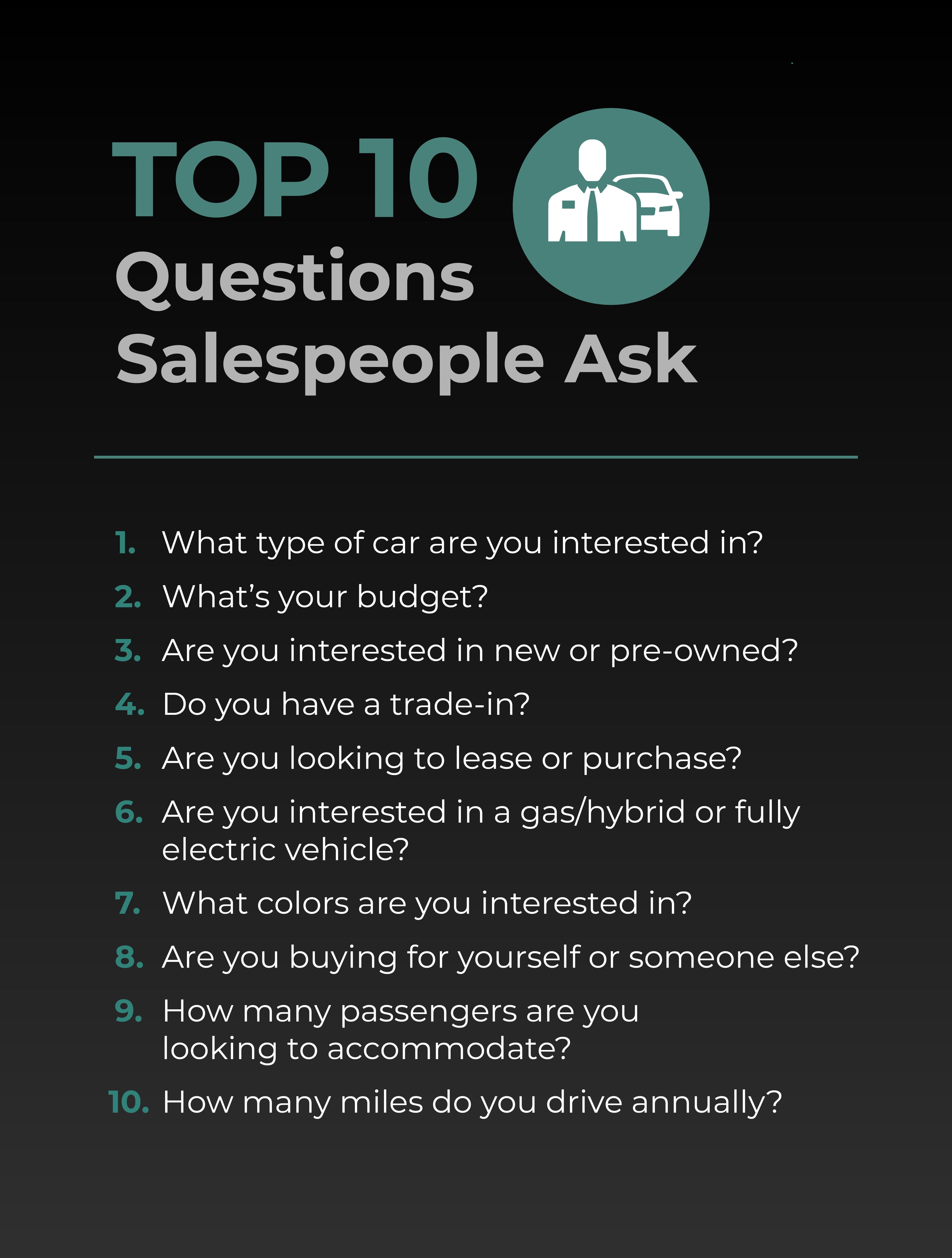 The top ten questions salespeople ask.